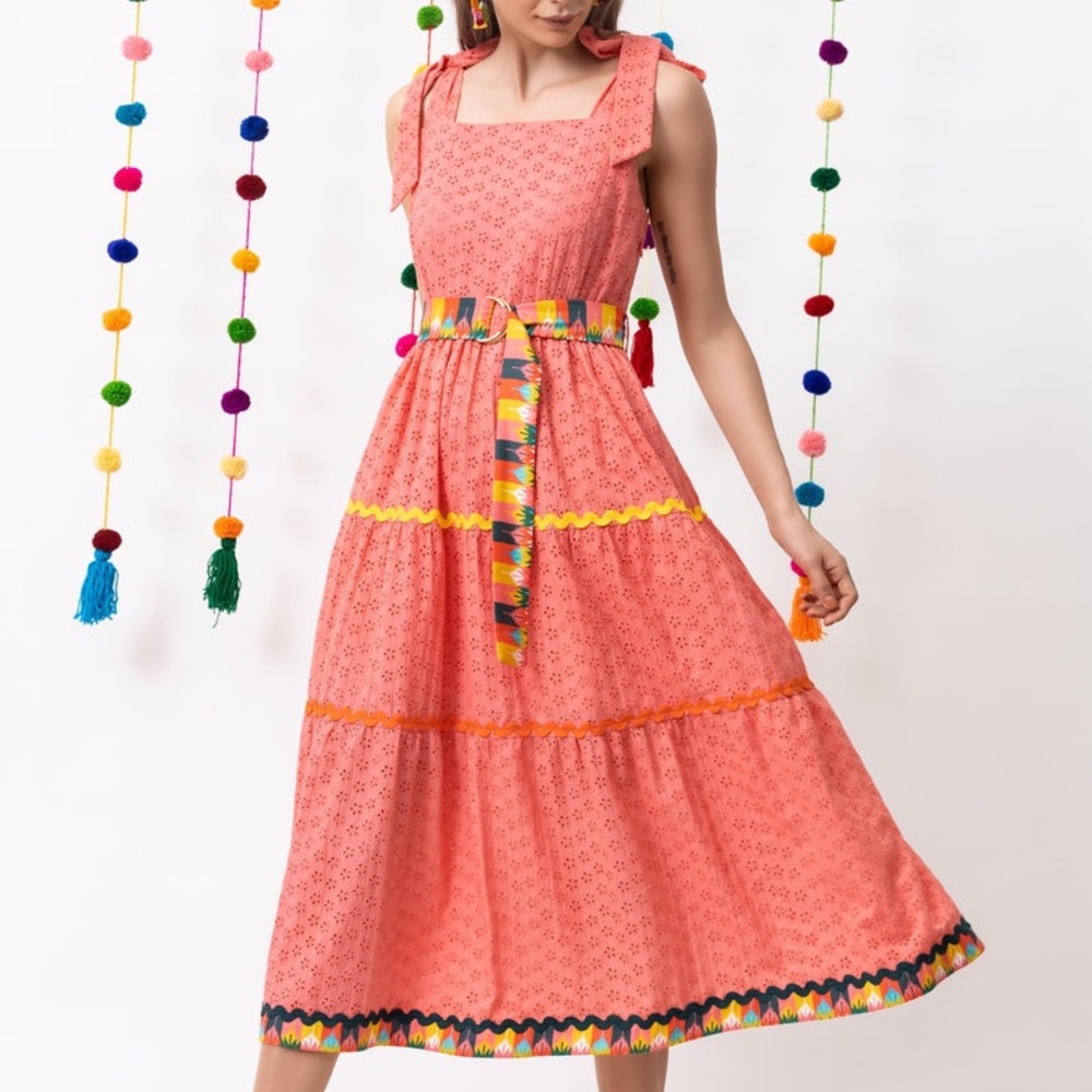 Emily Lovelock Broderie Anglaise Midi Dress